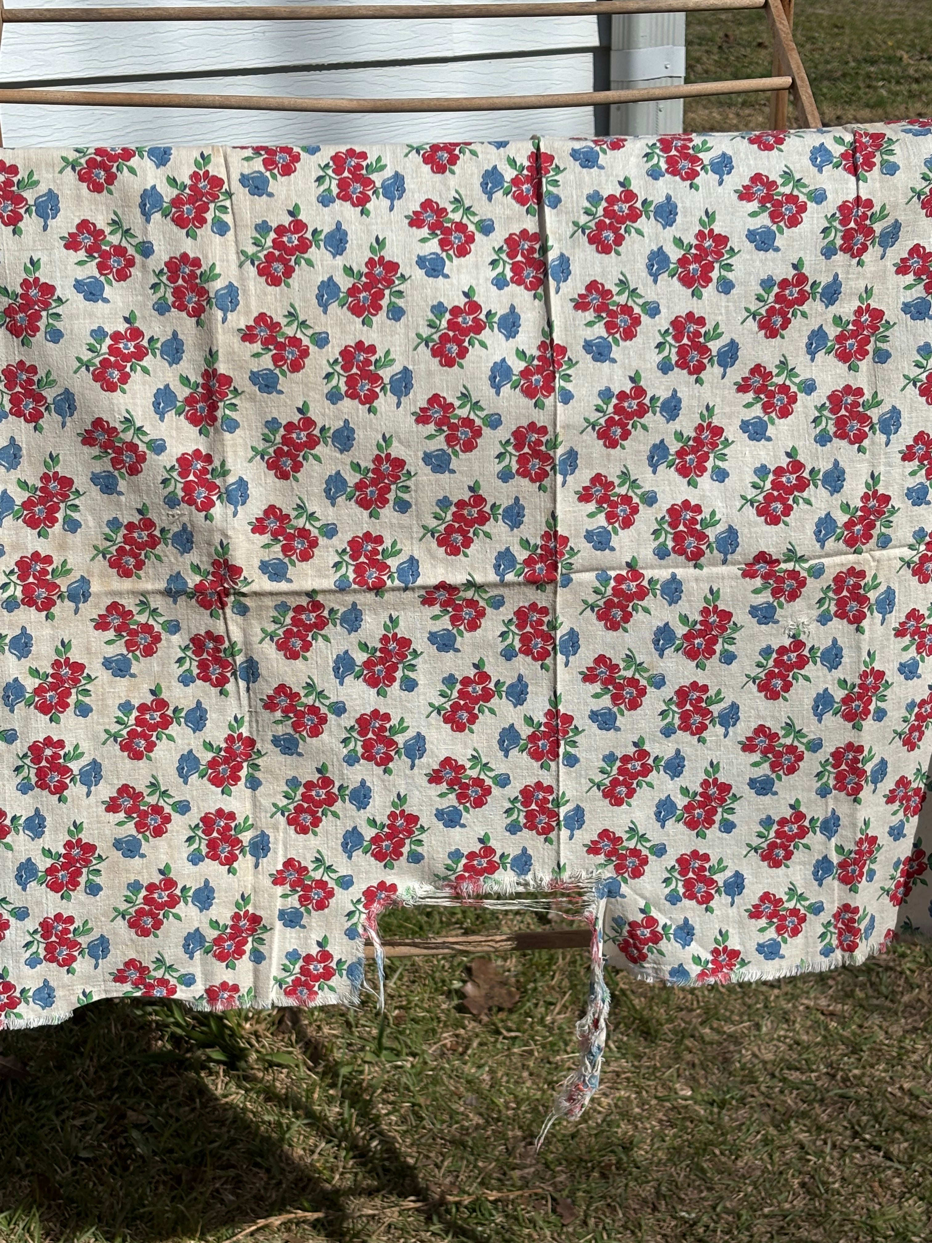 Bundle 1 Vintage Floral Fabric Bundle Quilting Cotton Large Cuts Cottage Prints (3 Pieces)