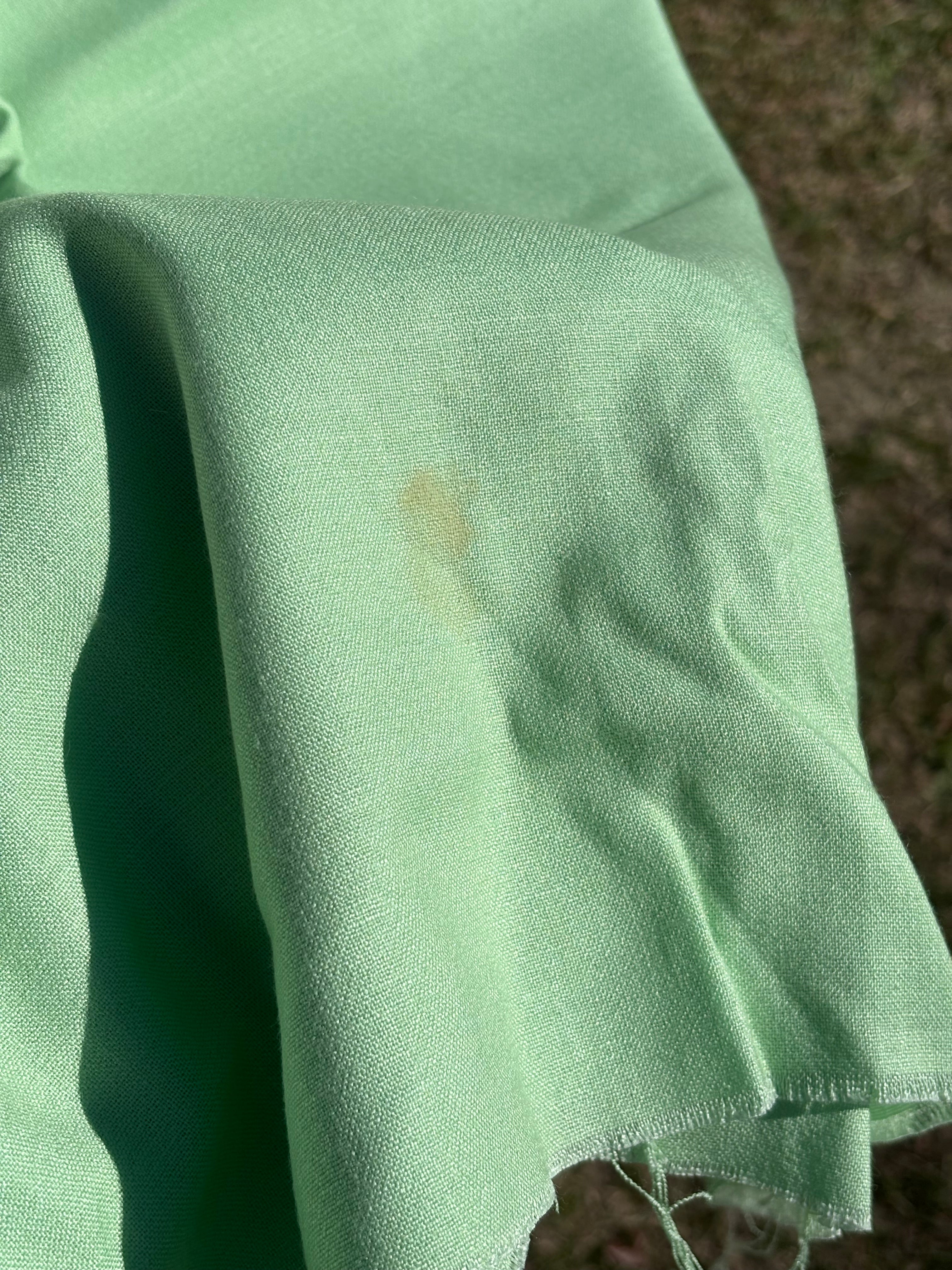 Bundle 7 Vintage Fabric Bundle Green Utility Fabric & Sheer Floral Yardage (Large Cuts, As-Is)