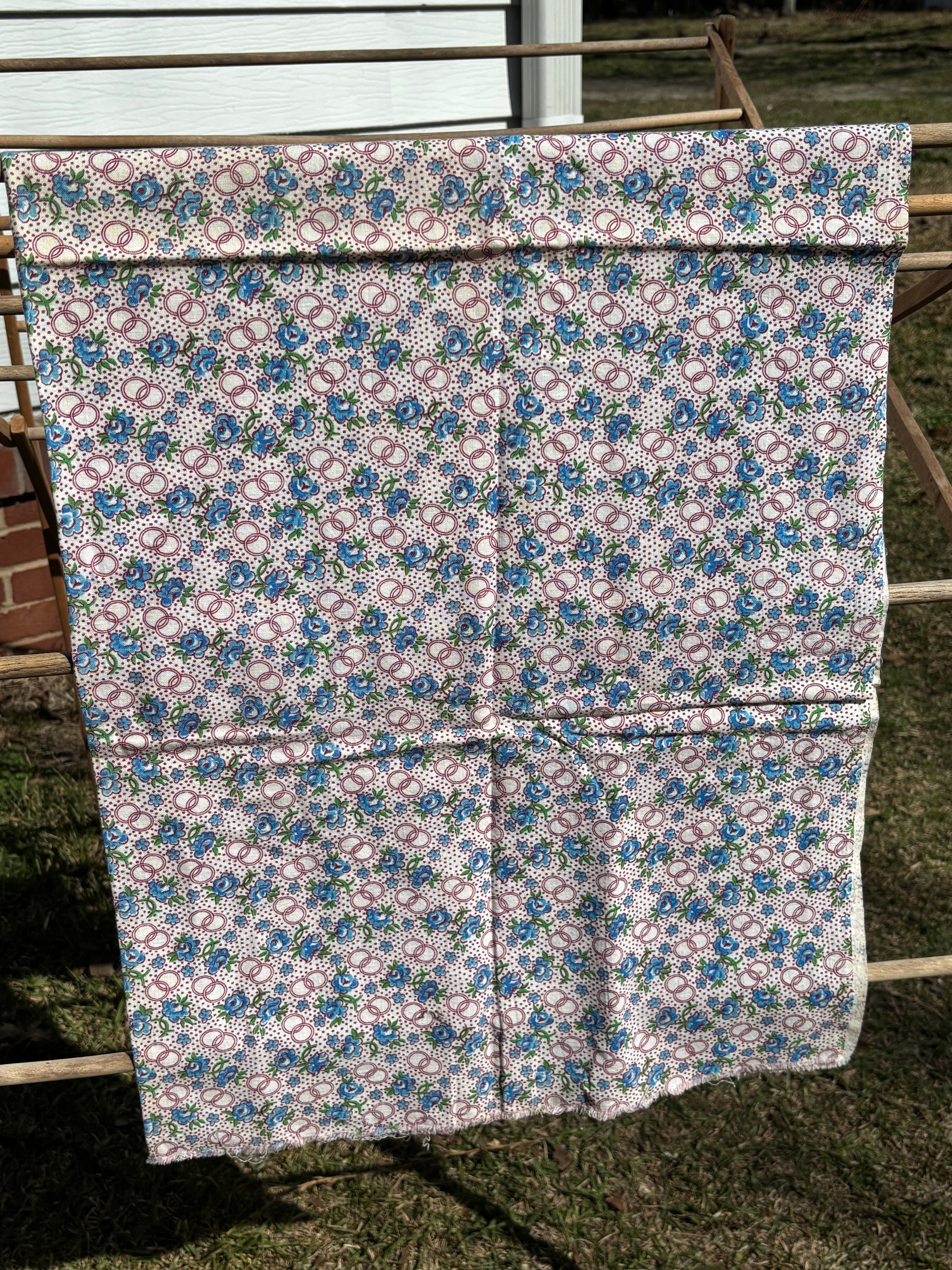 Bundle 3 Vintage Fabric Bundle Floral & Geometric Prints Quilting Cotton (3 Pieces)