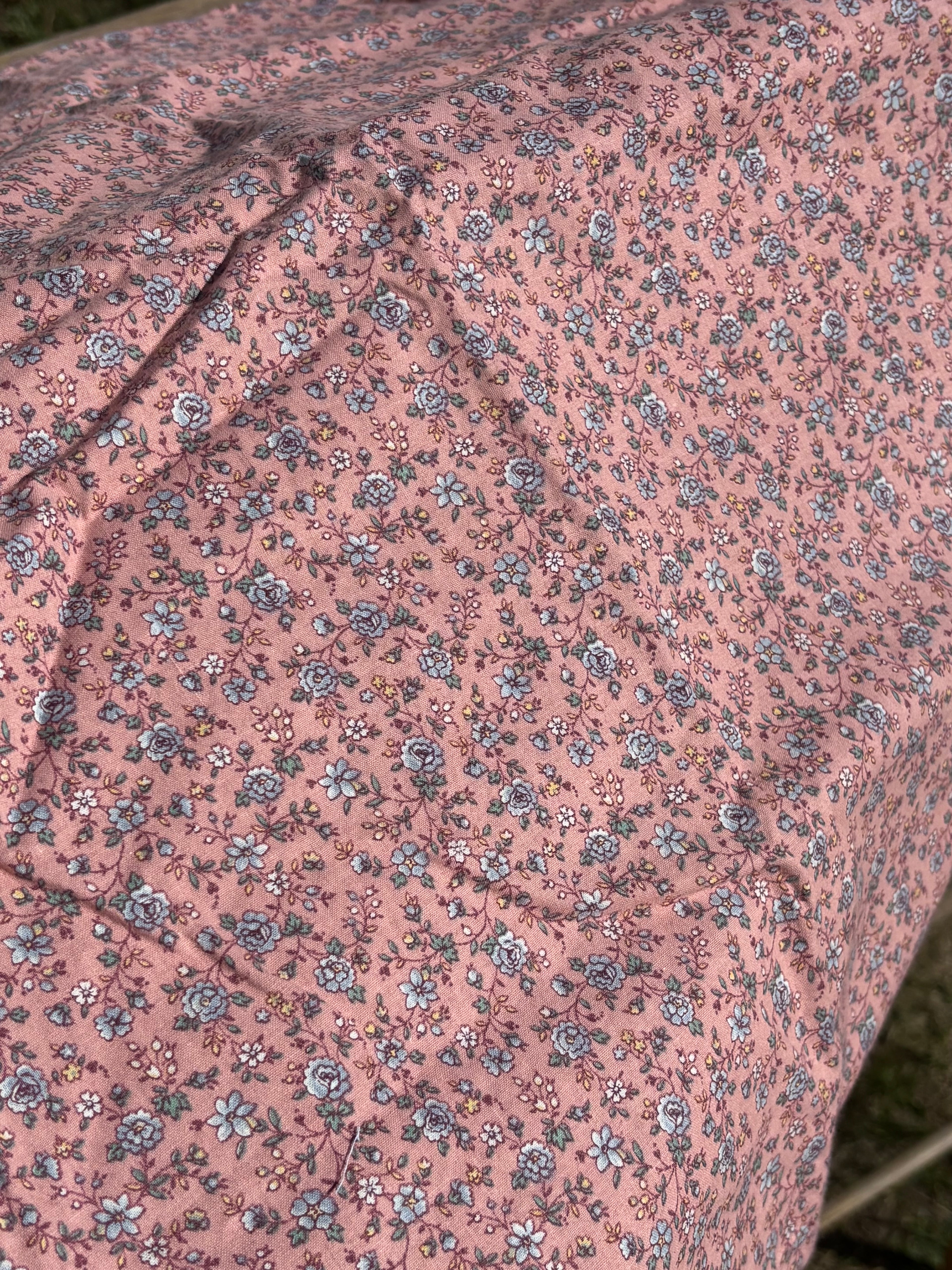 Vintage Floral Cotton Fabric Large Yardage Cottage Pink 84” x 88”