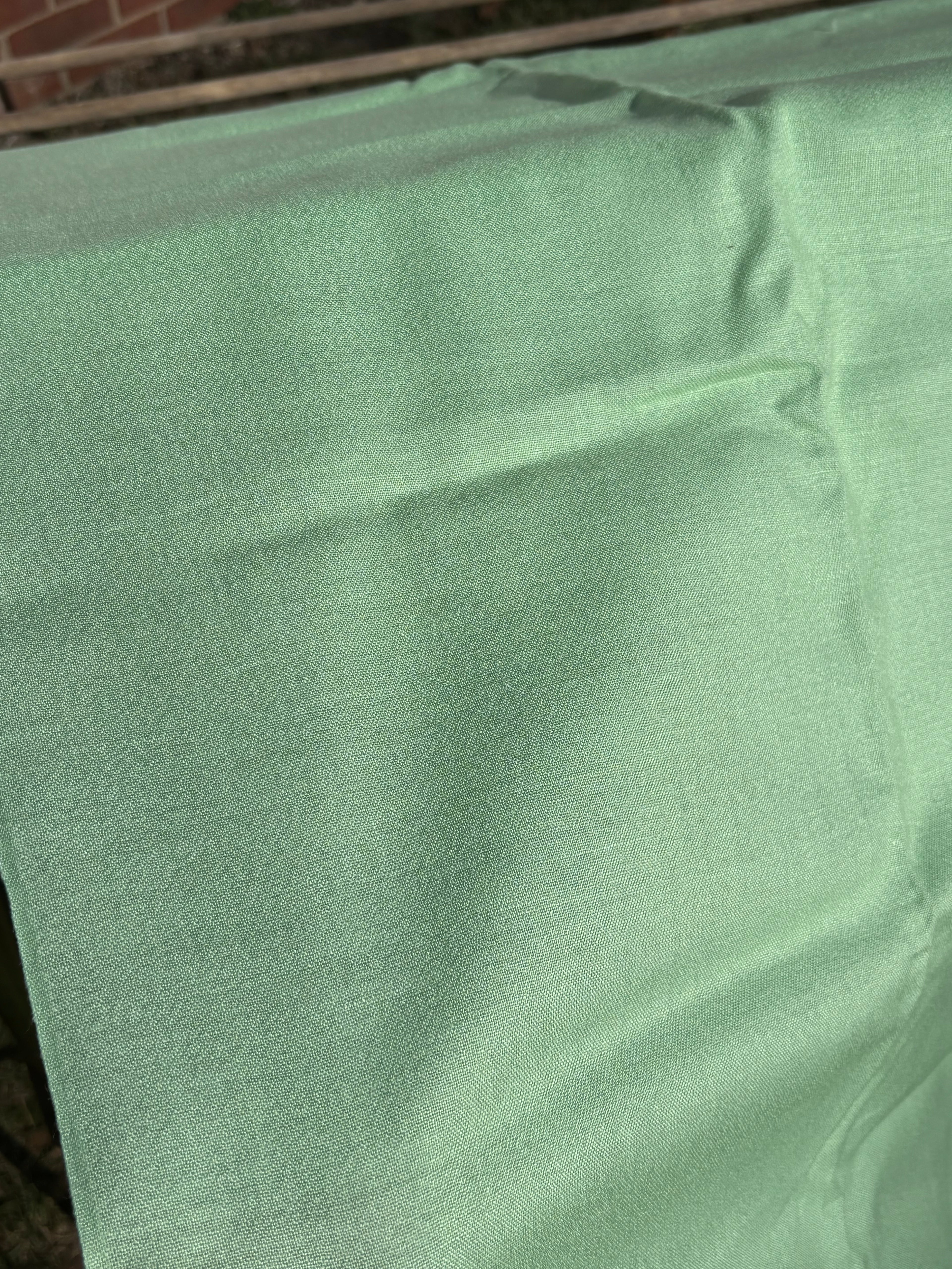 Bundle 7 Vintage Fabric Bundle Green Utility Fabric & Sheer Floral Yardage (Large Cuts, As-Is)