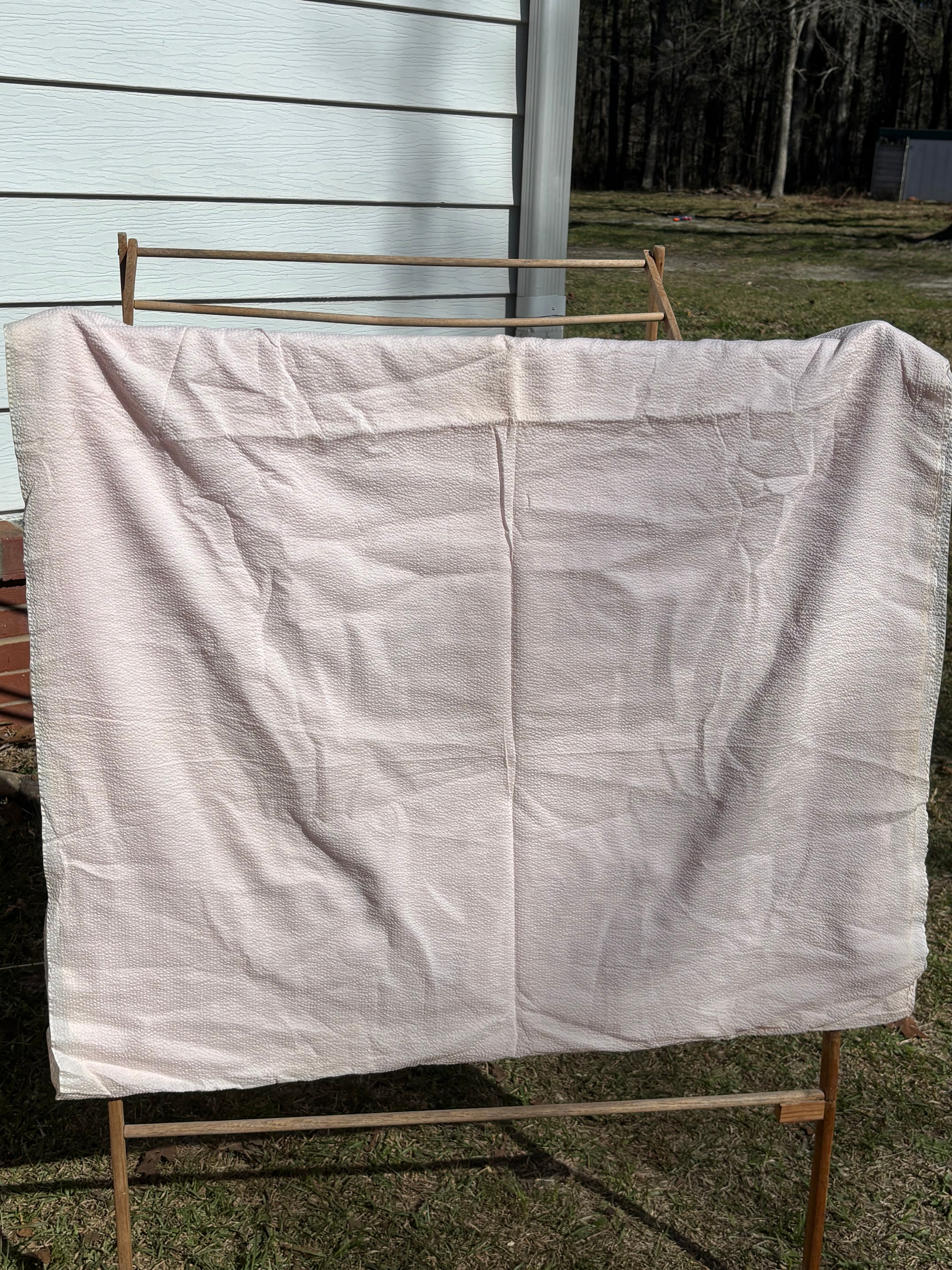 Bundle 8 Vintage Fabric Bundle Plaid Utility Weight & Sheer Pink Fabric Large Cuts (2 Pieces)