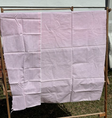 Bundle 6 Vintage Fabric Bundle Pink Stripe, Solid & Sheer Floral Yardage (Mixed Cuts)