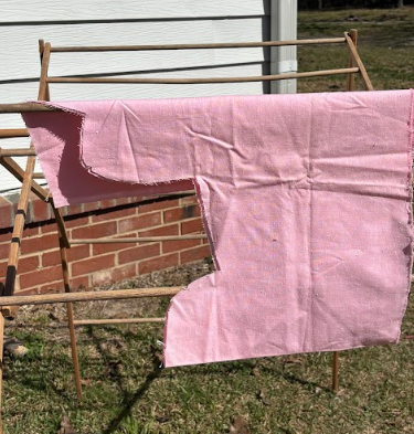 Bundle 6 Vintage Fabric Bundle Pink Stripe, Solid & Sheer Floral Yardage (Mixed Cuts)